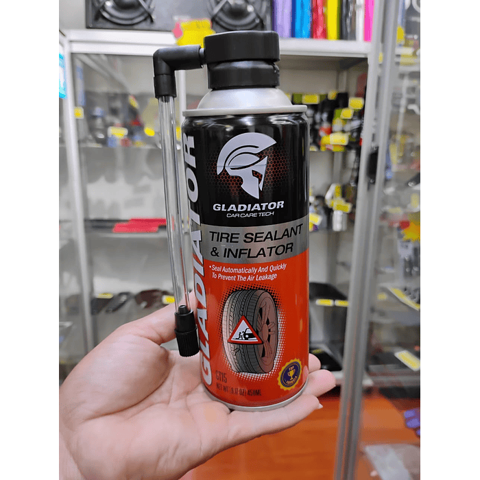 💥Oferta imperdible💥  Sellador inflador de neumaticos gladiator anti- pinchaso 450ml 1