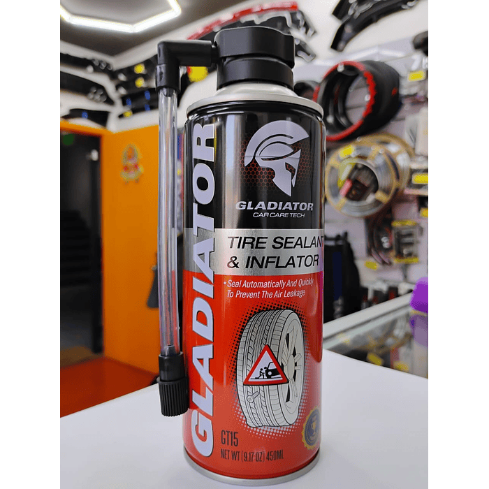 💥Oferta imperdible💥  Sellador inflador de neumaticos gladiator anti- pinchaso 450ml 6