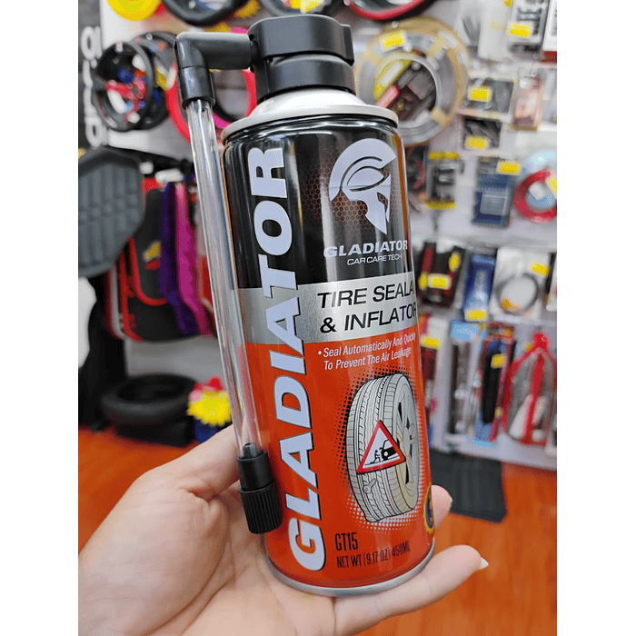 💥Oferta imperdible💥  Sellador inflador de neumaticos gladiator anti- pinchaso 450ml 7