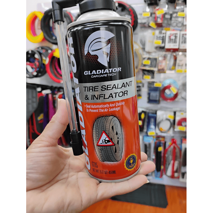 💥Oferta imperdible💥  Sellador inflador de neumaticos gladiator anti- pinchaso 450ml 8