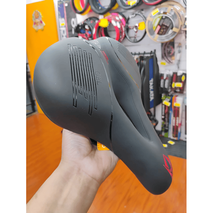 💥 Oferta liquidacion 💥 Silla Asiento de bicicleta de GEL 3D con tira reflectiva para hombre y mujer negro con rojo medida 21cm de ancho x 25cm de largo  asiento grueso para bicicleta de montaña y ca 1