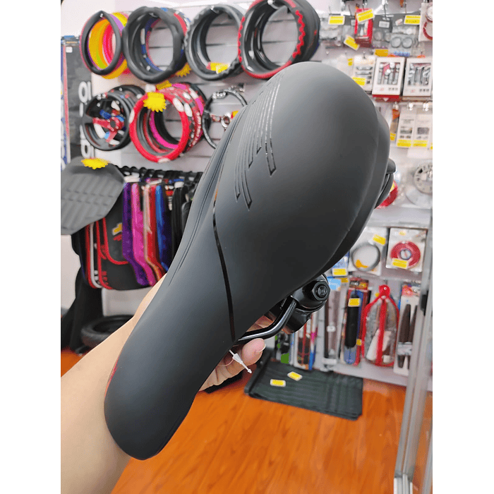 💥 Oferta liquidacion 💥 Silla Asiento de bicicleta de GEL 3D con tira reflectiva para hombre y mujer negro con rojo medida 21cm de ancho x 25cm de largo  asiento grueso para bicicleta de montaña y ca 8