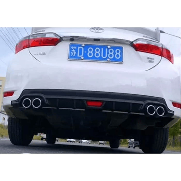 💥Oferta liquidacion💥 Difusor de parachoques trasero Tunning estilo doble cola de escape y tercer stop decorativo medida largo 128cm , Gris plata con negro 7