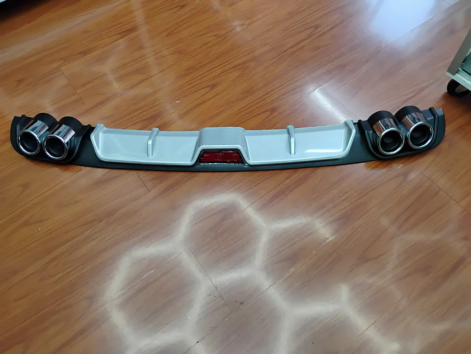Difusor de parachoques trasero - estilo doble cola de escape y 1