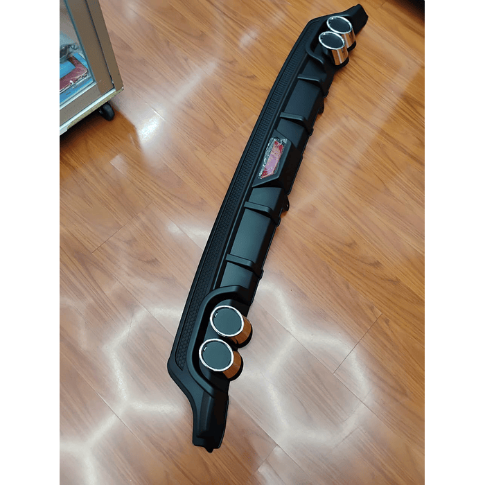 💥Oferta liquidacion💥 Difusor de parachoques trasero Tunning estilo doble cola de escape y tercer stop decorativo medida largo 128cm , negro con malla 💰precio 16990💰 8