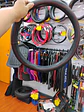 Forro cubre - Volante de Eco Cuero Negro con diseños costura roja - Miniatura 5
