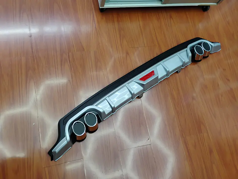 Difusor de parachoques trasero - estilo doble cola de escape y 1