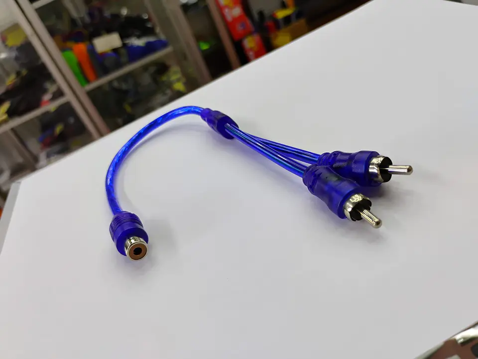 Cable adaptador sonido audio RCA 2 Machos 1 Hembra 2