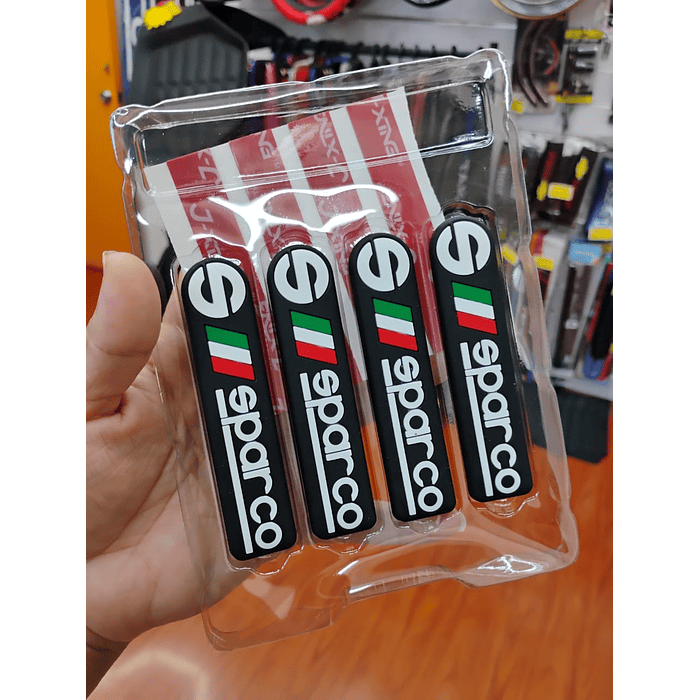 💥 ¡SUPER OFERTA LIMITADA! 💥 SET X4 TOPES DE PROTECCIÓN UNIVERSAL - COLOR NEGRO SPARCO  5