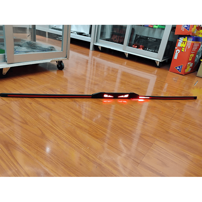 Lip Alerón trasero tunning de goma de 3 piezas Carbono diseño de ojos luz LED 124cm  4