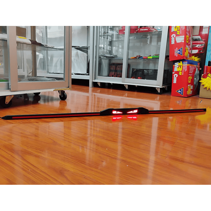 Lip Alerón trasero tunning de goma de 3 piezas Carbono diseño de ojos luz LED 124cm  8