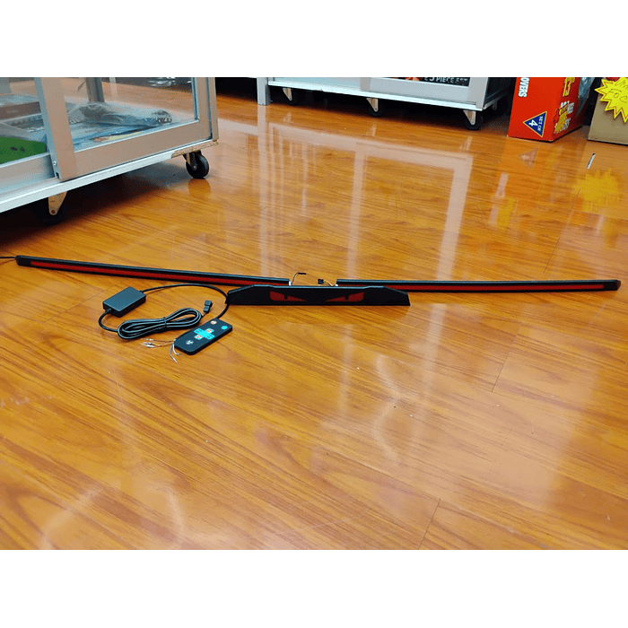 Lip Alerón trasero tunning de goma de 3 piezas Carbono diseño de ojos luz LED 124cm  17