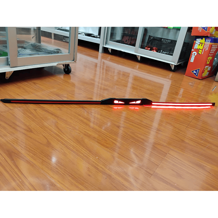 Lip Alerón trasero tunning de goma de 3 piezas Carbono diseño de ojos luz LED 124cm  21