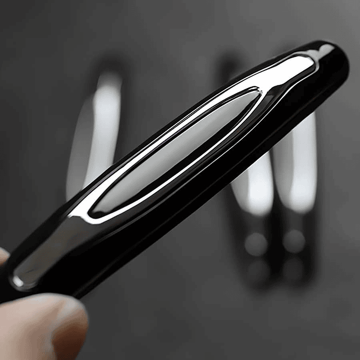 Set X4 tope de puertas protectores goma grueso anticolision tope de retrovisor, tope de parachoques Borde de puerta lateral de auto universal antiarañazos Negro con plata  5