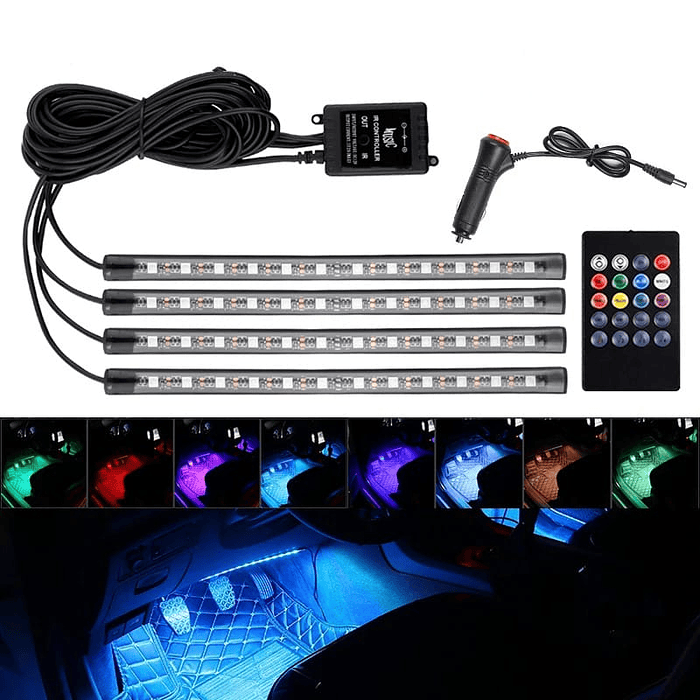 Tiras led de atmosfera interior de autos rgb tunning 6