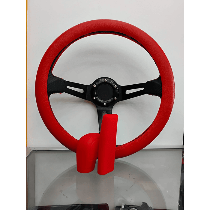 Set 3 piezas, funda cubre Volante de gel silicona rojo 3