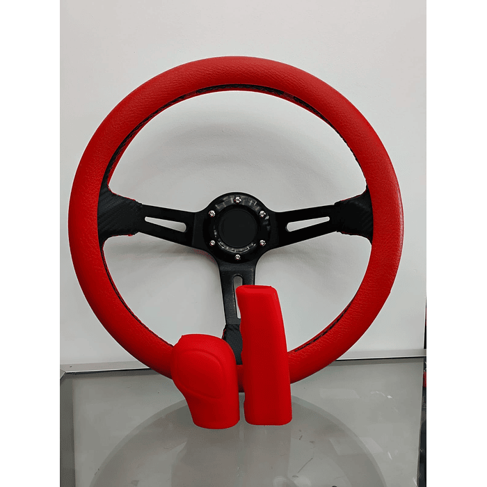 Set 3 piezas, funda cubre Volante de gel silicona rojo 5