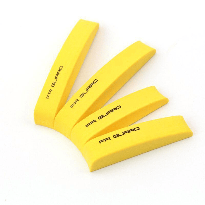 X4 tiras topes de puerta de goma Eva autoadhesivos para autos universal protector anticolision fácil de instalar color amarillo  3