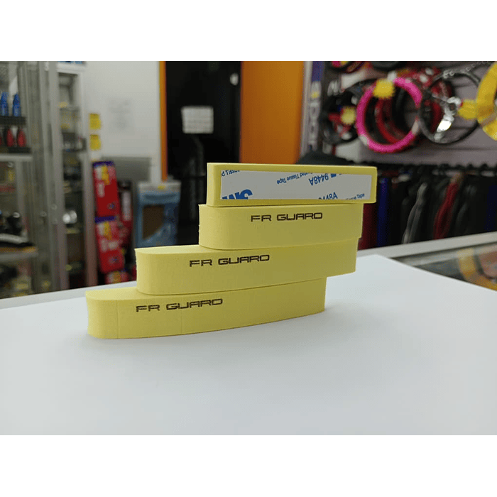 X4 tiras topes de puerta de goma Eva autoadhesivos para autos universal protector anticolision fácil de instalar color amarillo  5