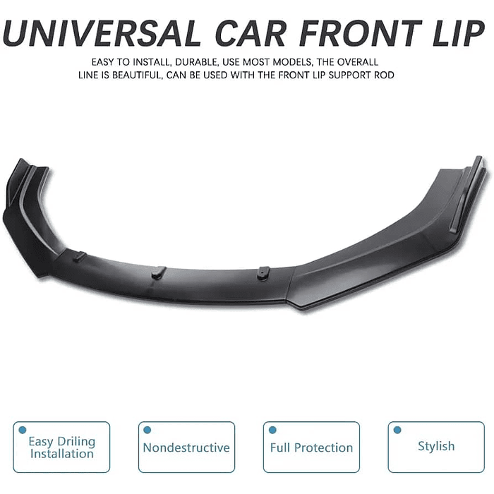 ¡Oferta imperdible! 🔥   *Front Lip / Bumper Faldón Delantero* (3 piezas Negro mate)  4