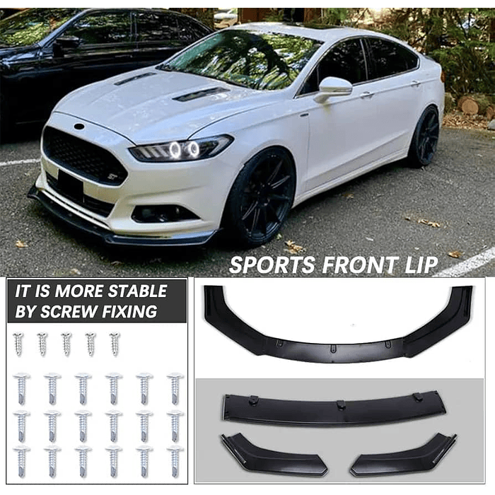 ¡Oferta imperdible! 🔥   *Front Lip / Bumper Faldón Delantero* (3 piezas Negro mate)  8