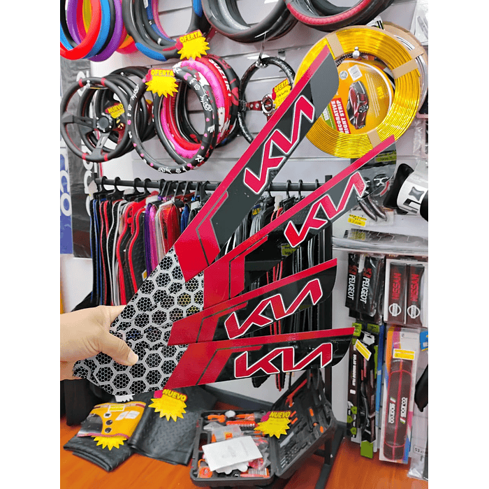 ¡Oferta de liquidación! Cubre Zócalos / Pisadera Multifunción en Acrílico Protector para Autos Universal Kia logo nuevo 6