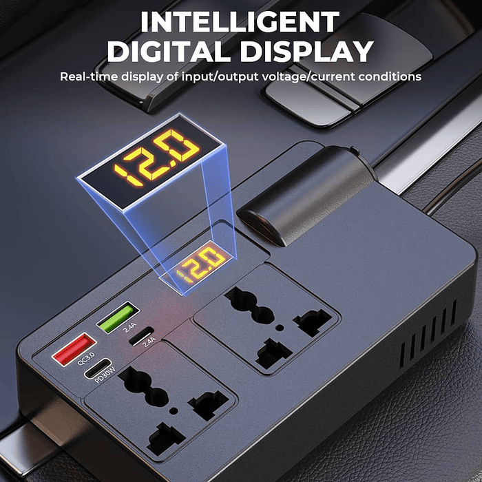 💥 LIQUIDACION 💥  Inversor 200W para Auto 12V/24V a 220V AC 🚗 💰Precio: 22990 pesos 7