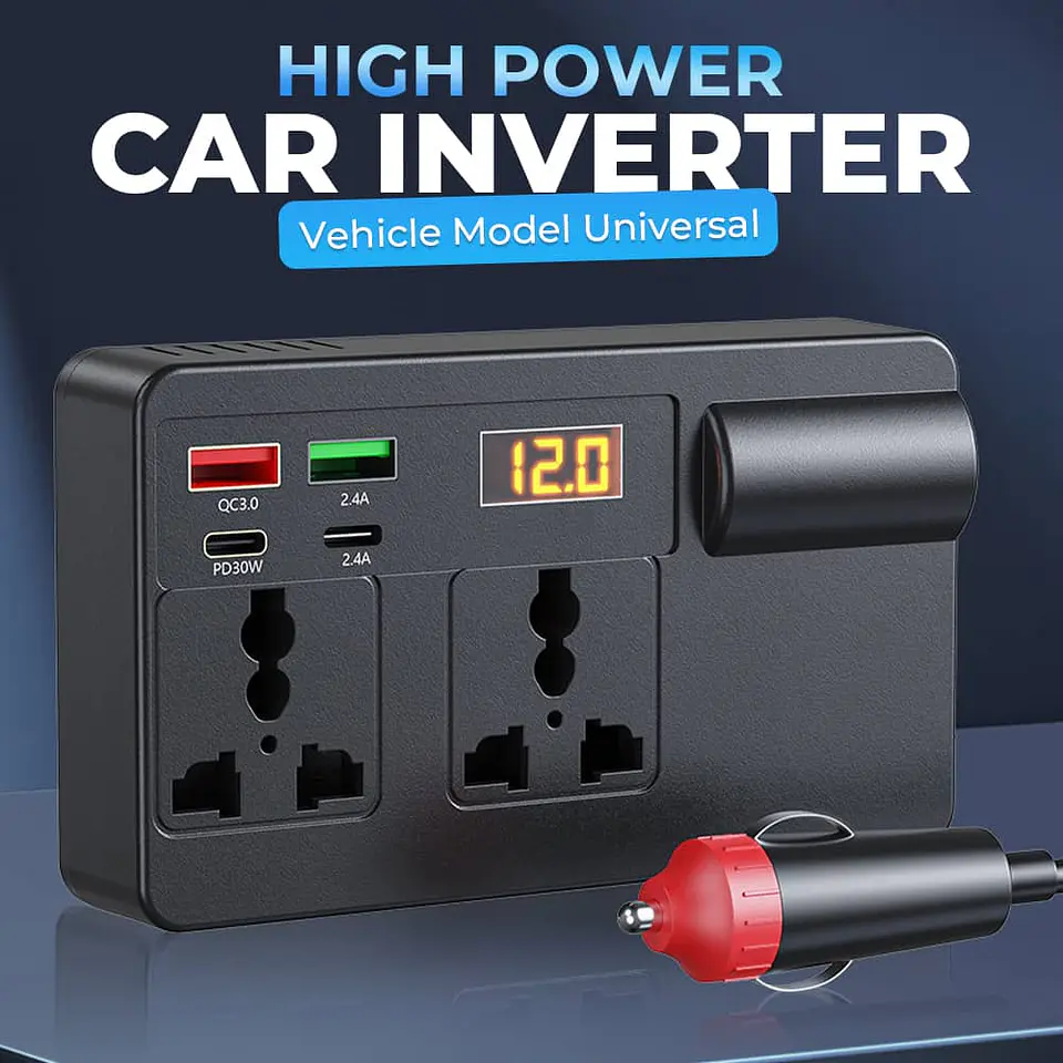 LIQUIDACION Inversor 200W para Auto 12V/24V a 220V AC 9