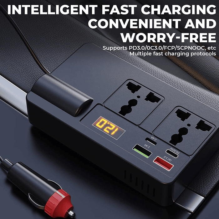 💥 LIQUIDACION 💥  Inversor 200W para Auto 12V/24V a 220V AC 🚗 💰Precio: 22990 pesos 10