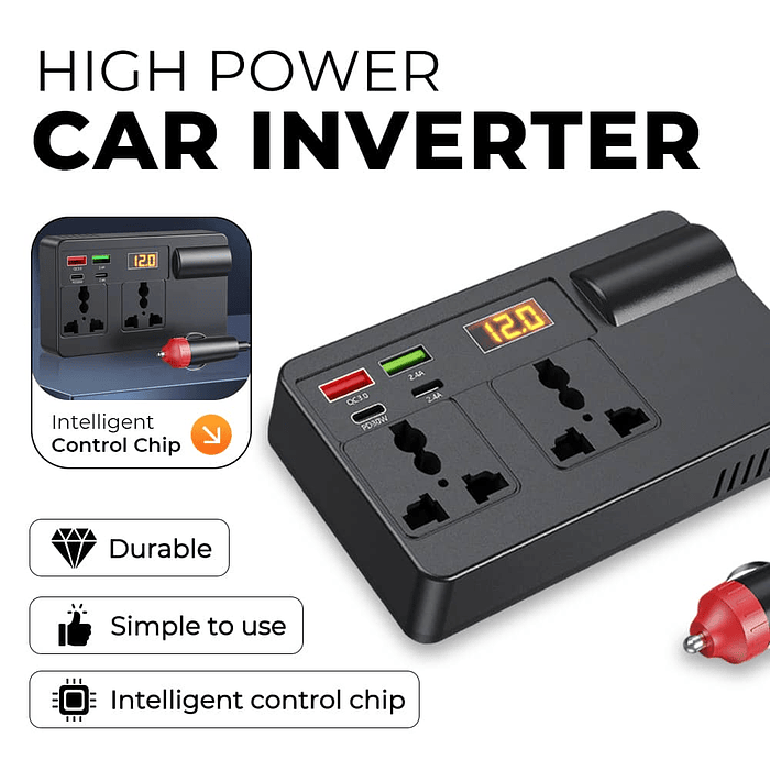 💥 LIQUIDACION 💥  Inversor 200W para Auto 12V/24V a 220V AC 🚗 💰Precio: 22990 pesos 16
