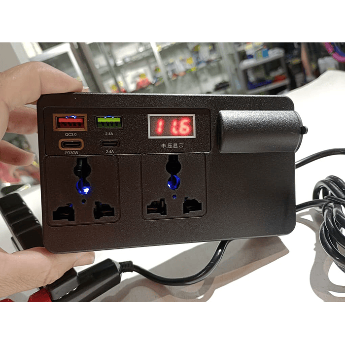 💥 LIQUIDACION 💥  Inversor 200W para Auto 12V/24V a 220V AC 🚗 💰Precio: 22990 pesos 25