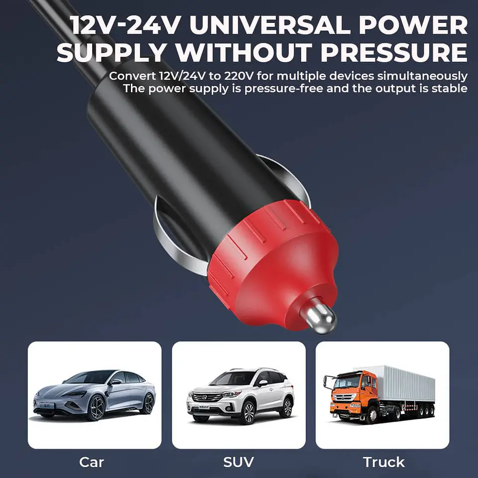 LIQUIDACION Inversor 200W para Auto 12V/24V a 220V AC 27