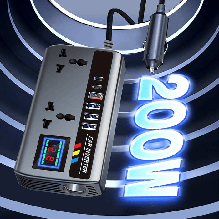 💥 Liquidación total 💥 🚗Inversor de Corriente para autos 12V/24V a 220V AC 200W   2