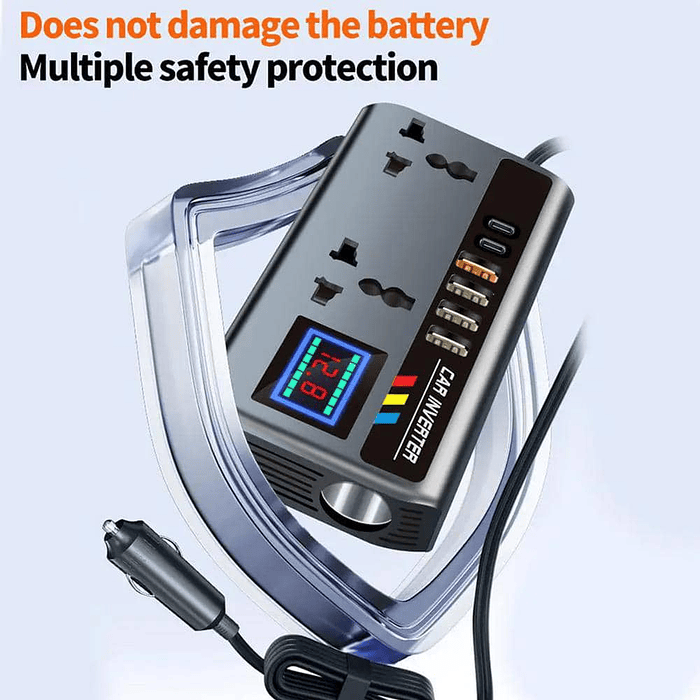 💥 Liquidación total 💥 🚗Inversor de Corriente para autos 12V/24V a 220V AC 200W   8