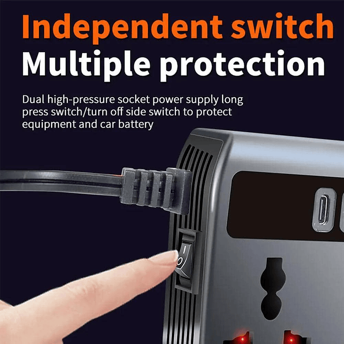 💥 Liquidación total 💥 🚗Inversor de Corriente para autos 12V/24V a 220V AC 200W   14