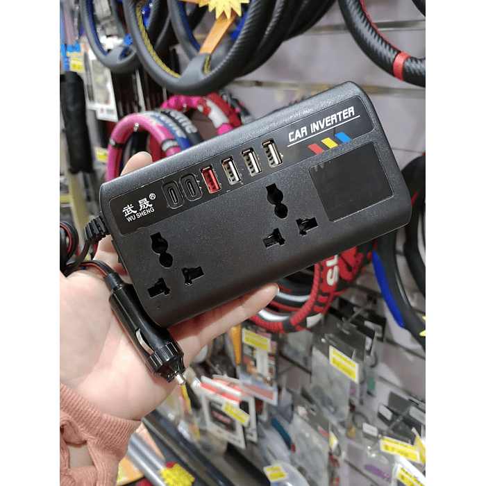 💥 Liquidación total 💥 🚗Inversor de Corriente para autos 12V/24V a 220V AC 200W   22