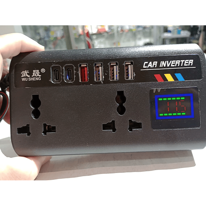 💥 Liquidación total 💥 🚗Inversor de Corriente para autos 12V/24V a 220V AC 200W   23