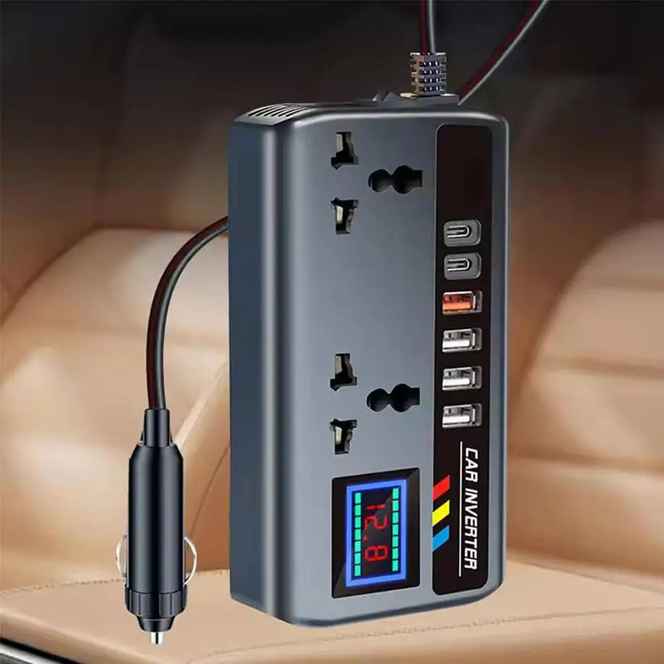 Inversor de Corriente para autos 12V/24V a 220V AC 200W 24