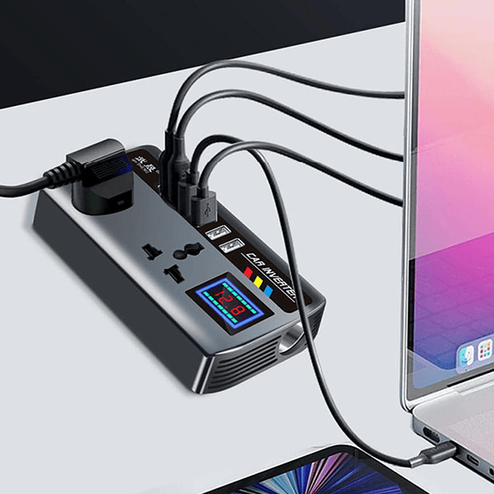 💥 Liquidación total 💥 🚗Inversor de Corriente para autos 12V/24V a 220V AC 200W   26