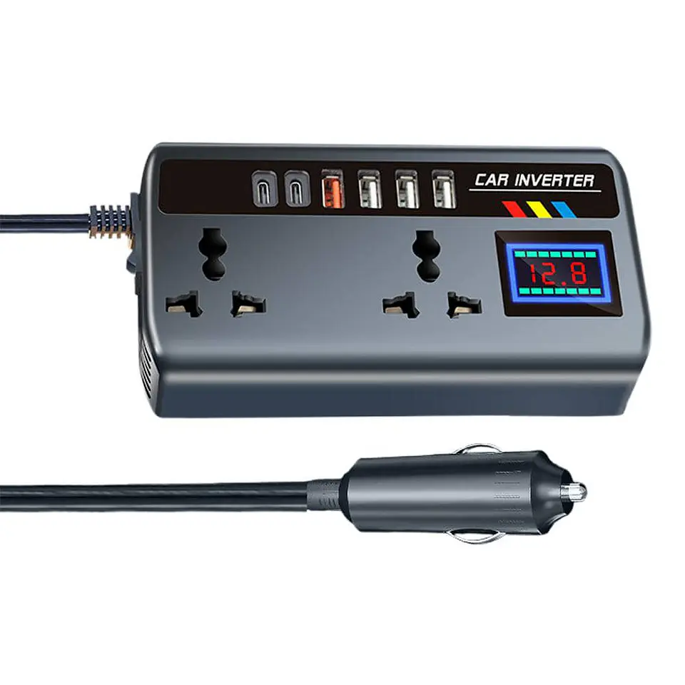 Inversor de Corriente para autos 12V/24V a 220V AC 200W 28