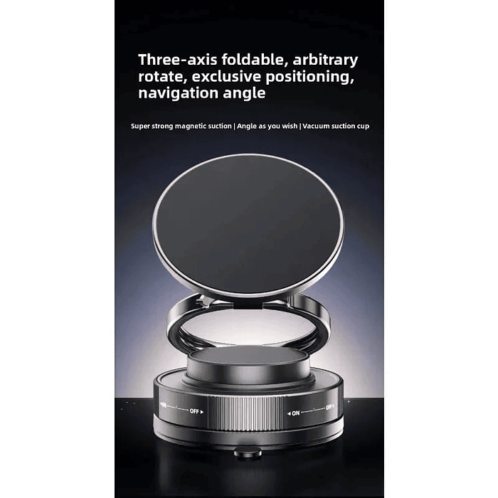 Soporte de teléfono magnético de metal ventosa o sopapo al vacío soporte portátil plegable color blanco con gris 6