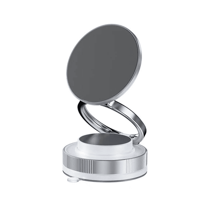 Soporte de teléfono magnético de metal ventosa o sopapo al vacío soporte portátil plegable color blanco con gris 8