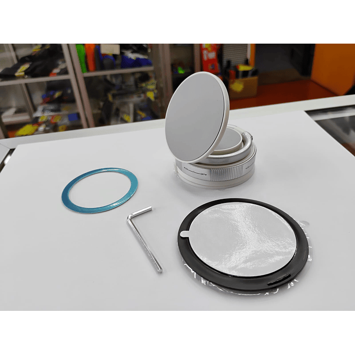 Soporte de teléfono magnético de metal ventosa o sopapo al vacío soporte portátil plegable color blanco con gris 12