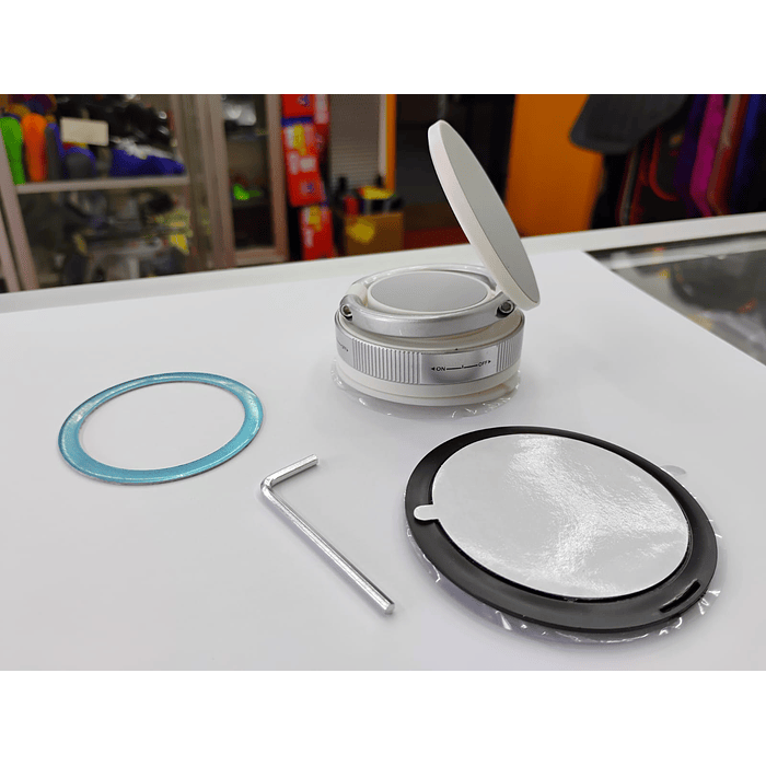 Soporte de teléfono magnético de metal ventosa o sopapo al vacío soporte portátil plegable color blanco con gris 14