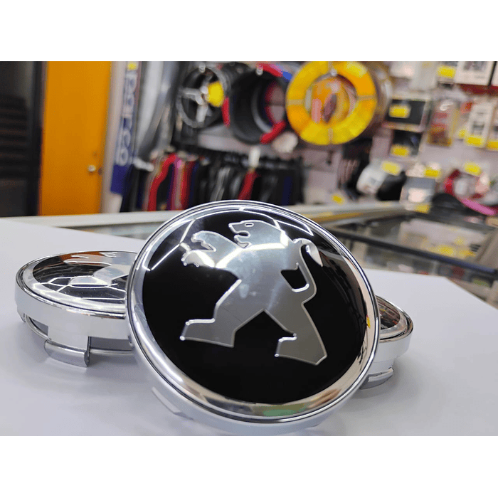 ¡Gran oferta! 🚗💥 *Set x4 Tapas para Centro de Llantas PEUGEOT borde plata* 9