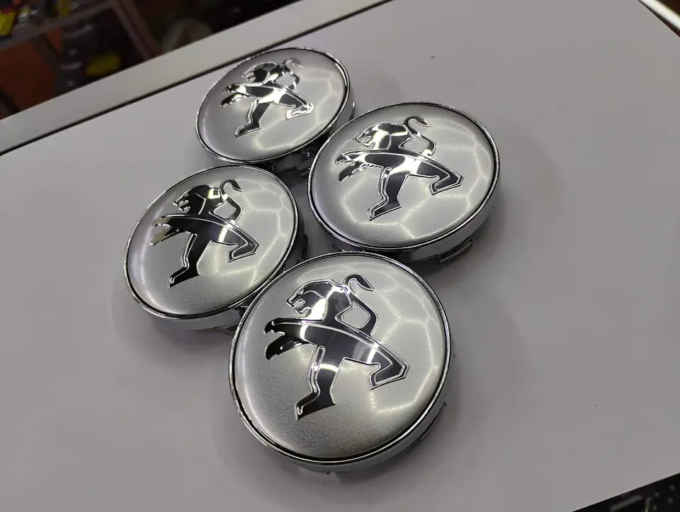 Set x4 Tapas para Centro de Llantas PEUGEOT plata 2