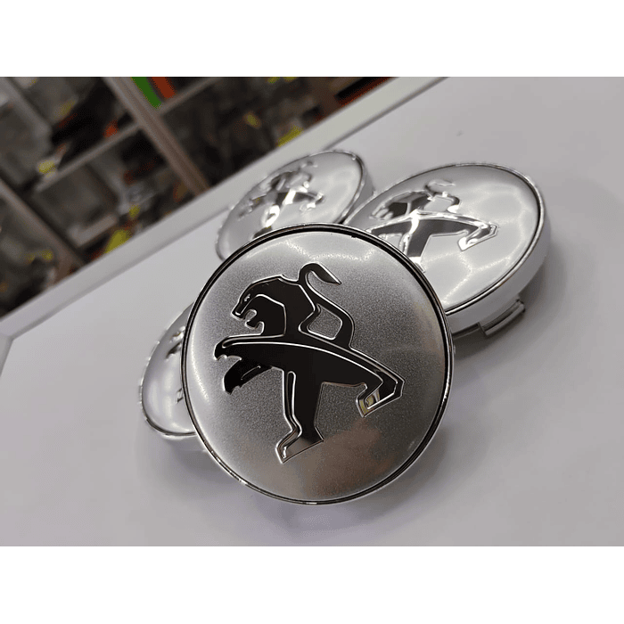 ¡Gran oferta! 🚗💥 *Set x4 Tapas para Centro de Llantas PEUGEOT plata*.  7