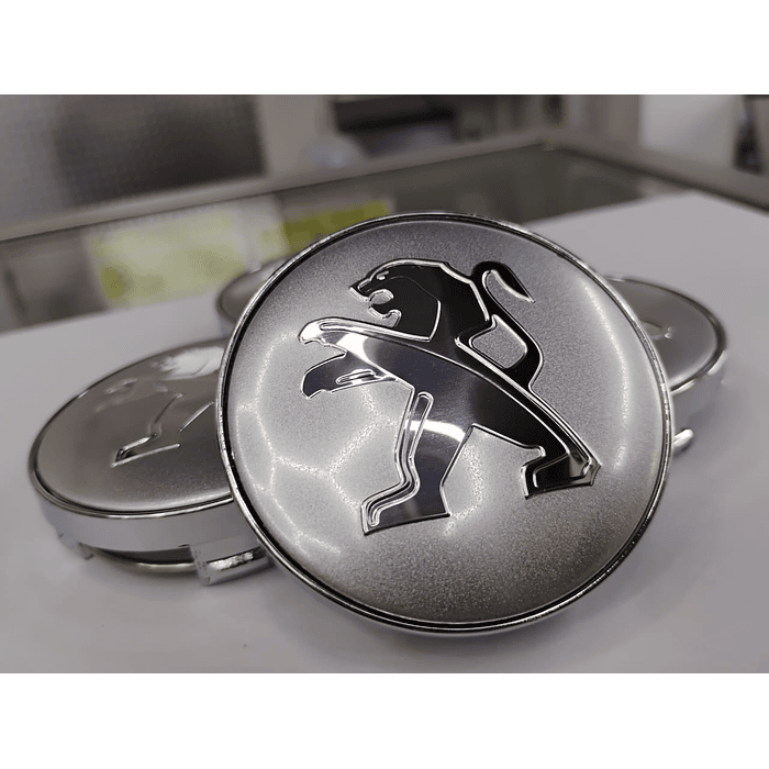 ¡Gran oferta! 🚗💥 *Set x4 Tapas para Centro de Llantas PEUGEOT plata*.  8