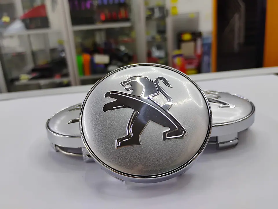 Set x4 Tapas para Centro de Llantas PEUGEOT plata 9