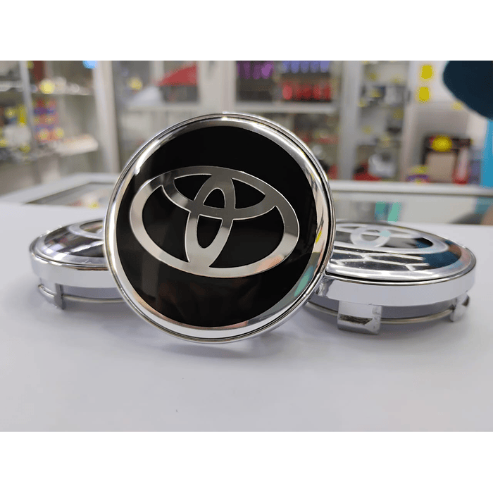 ¡Gran oferta! 🚗💥 *Set x4 Tapas para Centro de Llantas TOYOTA borde plata* 💰 2
